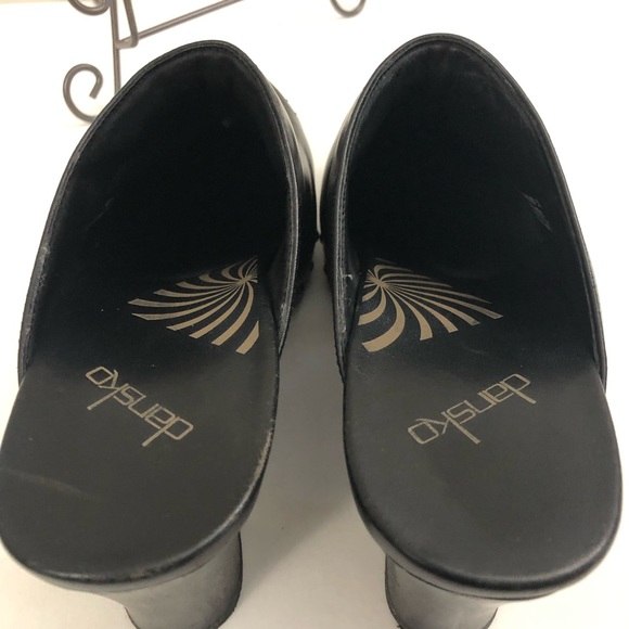 DANSKO Sz 40 Leather Heel Clog Mules - Picture 11 of 14
